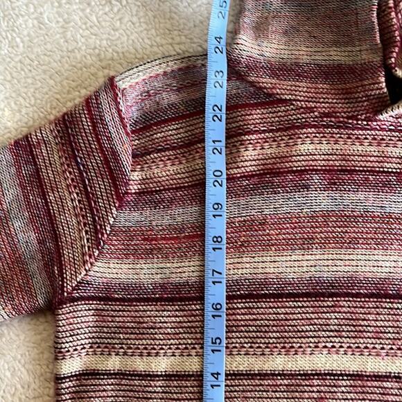 Reusch Meltex Knit Hoodie Top Small Red Multicolor Striped Gorpcore Cabincore - Picture 5 of 9